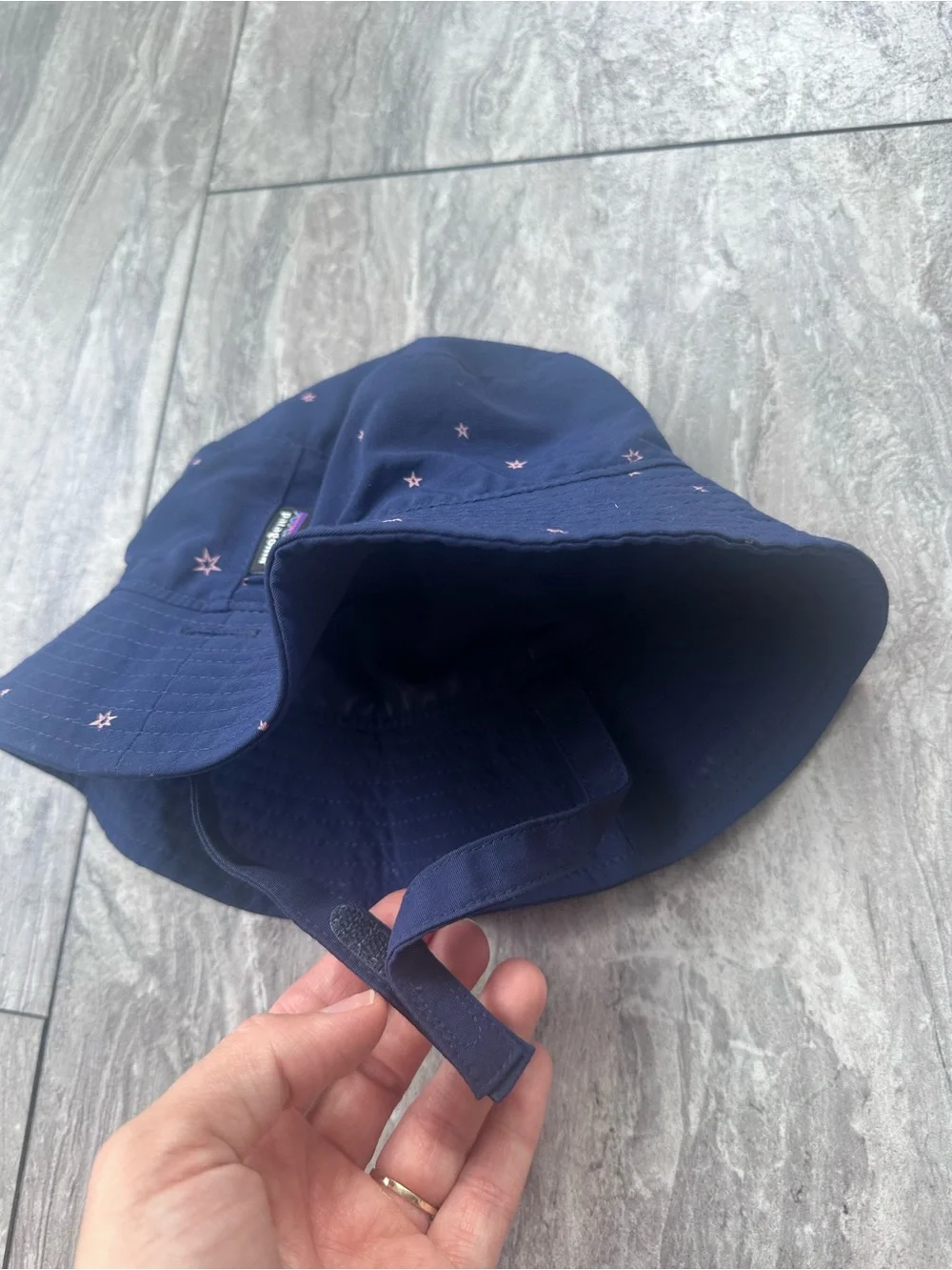 Patagonia Baby Bucket Hat Blue Chin Strap 6 months
